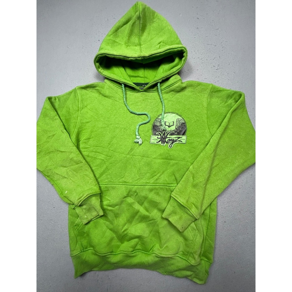 Ambitiouswayz Hoodie Fleece Lime Green Graphic Small Mens